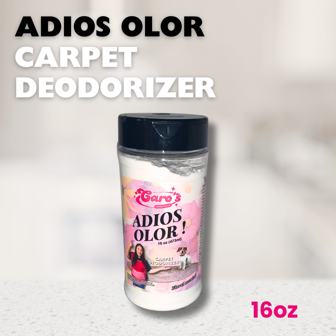 Caro's Adios Olor- Polvo- Eliminador de olores en las alfombras 16oz