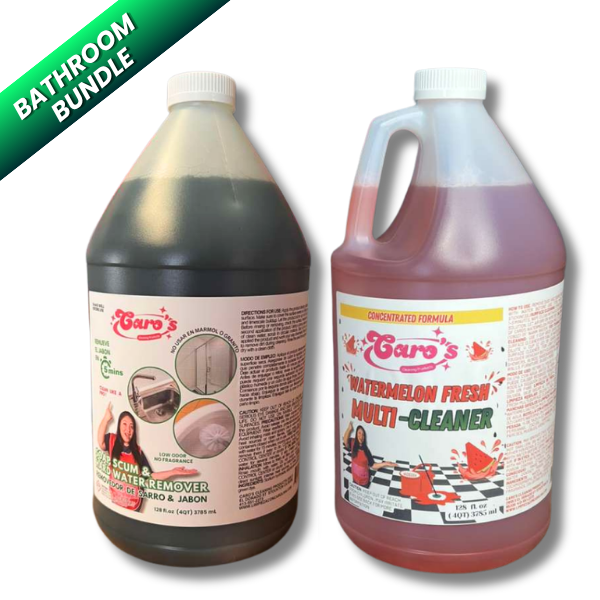 Caro's Bathroom Bundle - Soap Scum Hard Water Remover & Concentrated Watermelon Fresh Multi-Surface Cleaner