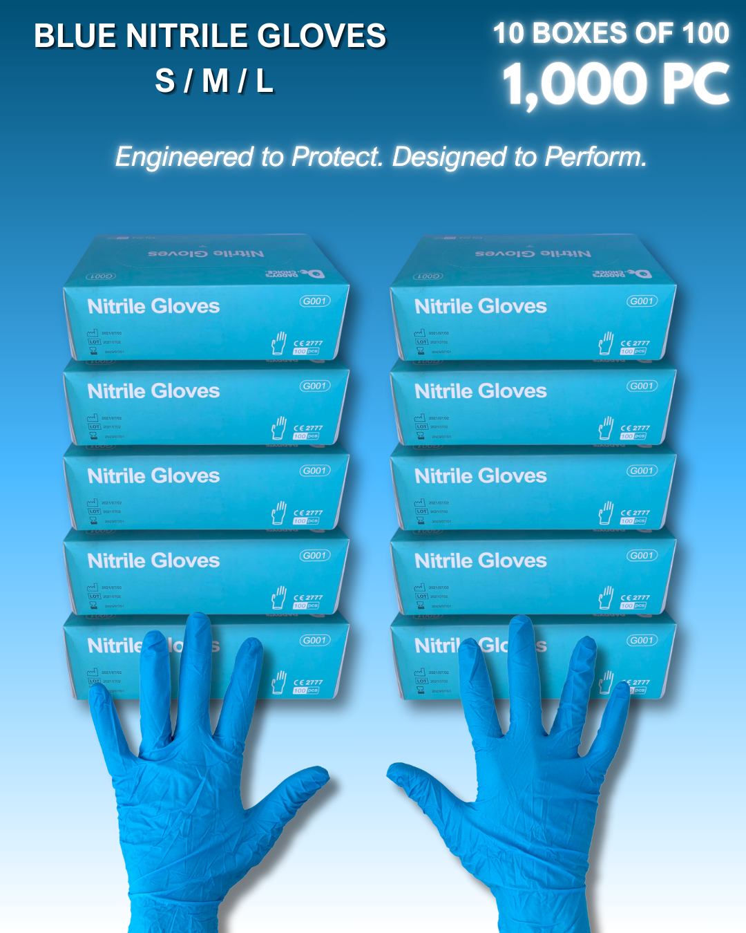 ON SALE NOW !!! Daddy's Choice 1000pz Nitrile Gloves Blue Pack of 10 boxes