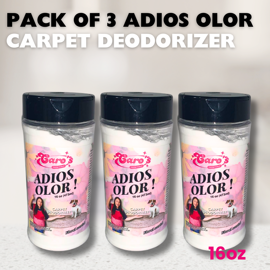 Caro's Adios Olor- Polvo- Eliminador de olores en las alfombras 16oz