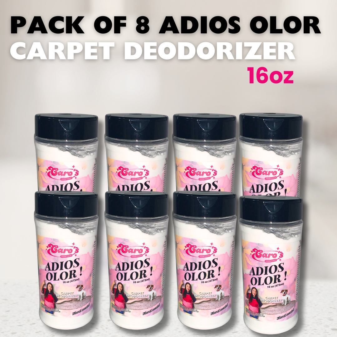 Caro's Adios Olor- Polvo- Eliminador de olores en las alfombras 16oz