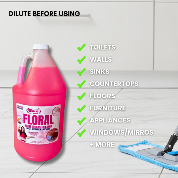 (1) Caro's Concentrated Limonazo Multi-Surface Cleaner 128 fl.oz AND (1) Caro's Floral Multi-Surface Cleaner 128 fl.oz