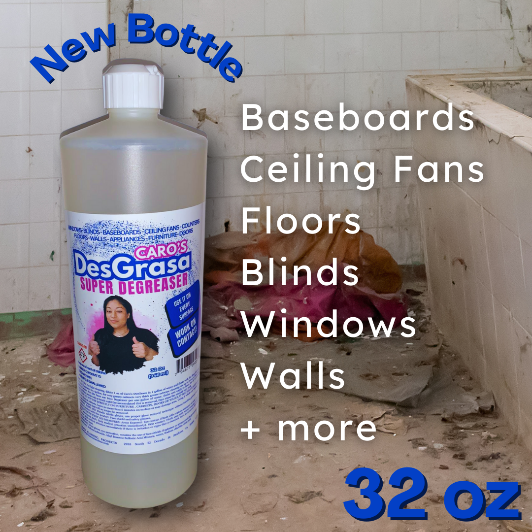 PACK x 6 - Caro's DesGrasa Concentrated Degreaser Tile, Grout, Grime, Dirt, Grease, Free of Scent (32 fl.oz) Bottle