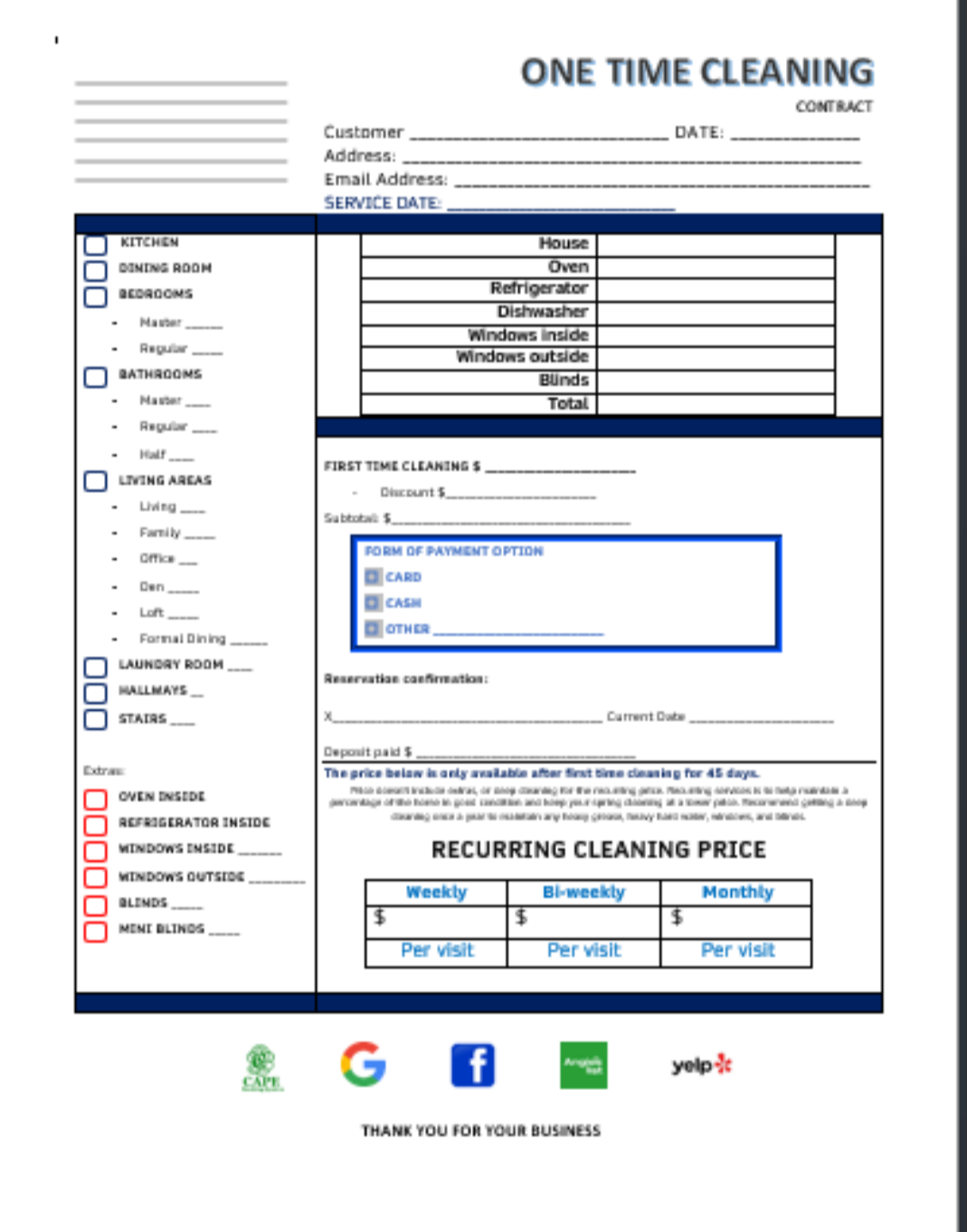 Contratos editables para negocios de limpieza de casas