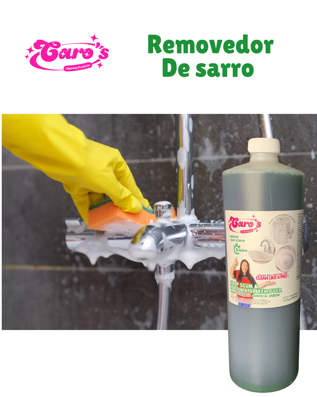 Caro's Removedor de Sarro y Jabón pegado 32oz