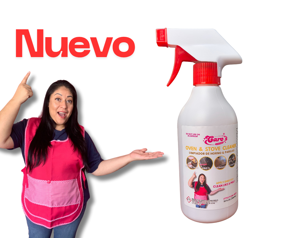 Caro's Limpiador de Hornos, Estufa, Parrillas, Ollas. Removedor de cochambre de 16oz bote con spray