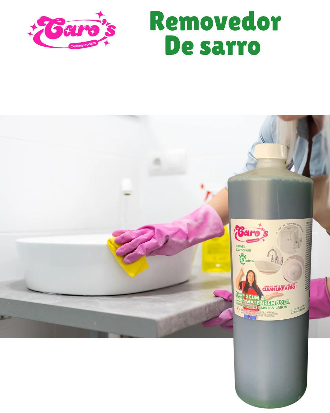Caro's Removedor de Sarro y Jabón pegado 32oz