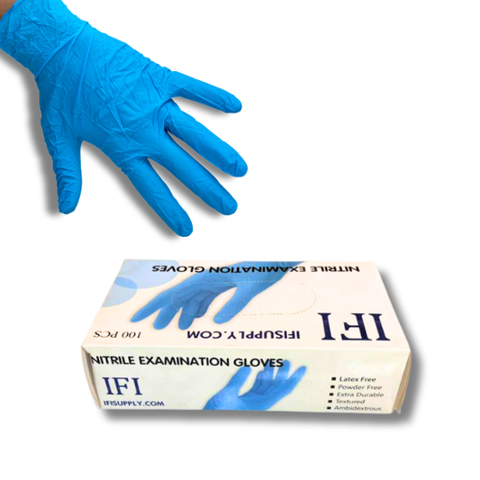 IFI Blue Nitrile Examination Gloves  100pz Home & Commercial