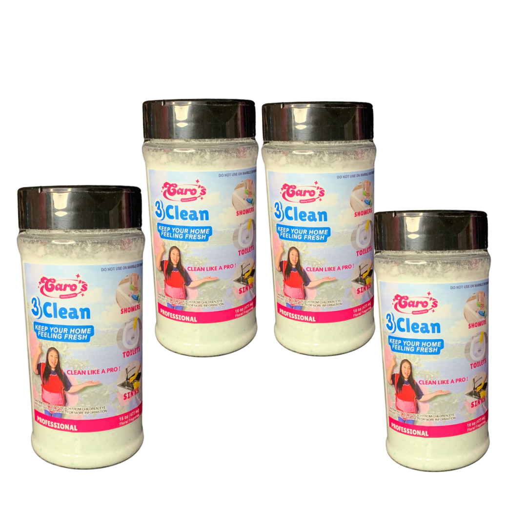 Caro's 3Clean 16oz - Limpiador de polvo para lavabo, inodoro, duchas