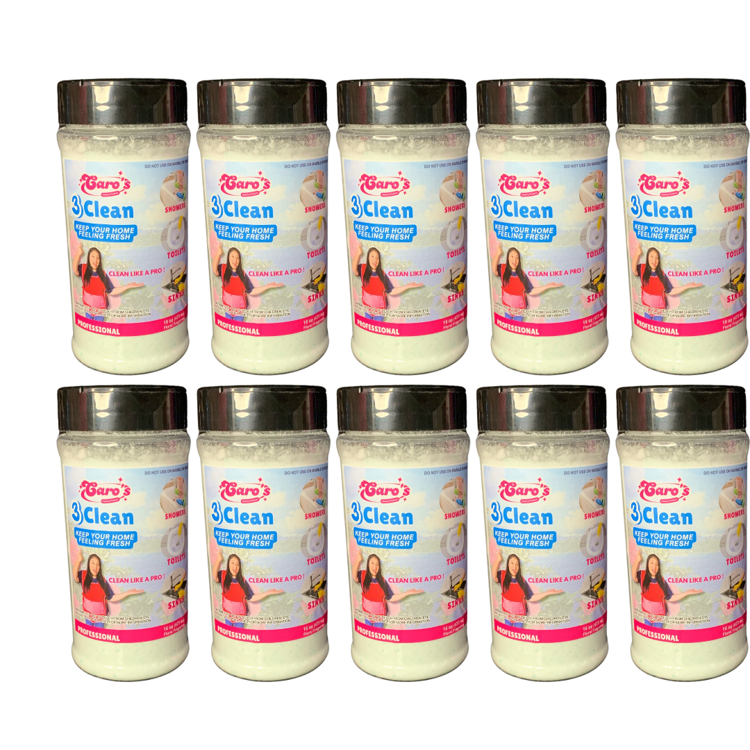 Caro's 3Clean 16oz - Limpiador de polvo para lavabo, inodoro, duchas