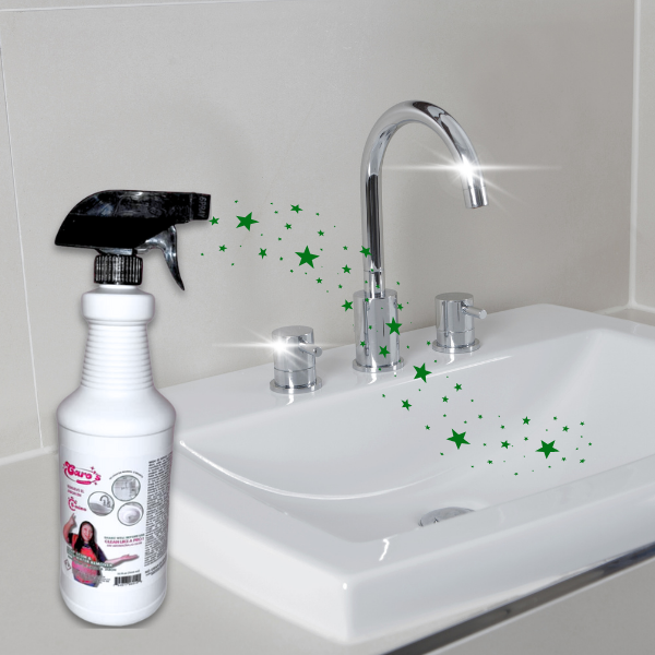 Caro’s Ultimate Kitchen & Bathroom Cleaner Set – Removes Hard Water, Soap Scum & Grease (Fragrance-Free, 2 Pack, 32oz))