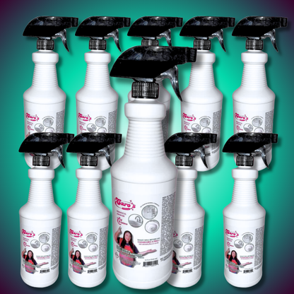 Caja de 10  Caro's Soap Scum & Hard Water Remover Spray Bottle 32 fl.oz (Nozzle Included)