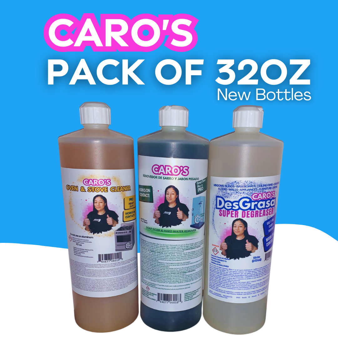 Caro's 32oz Pack, Sarro, Desgrasa, Oven Cleaner 32oz (+1 Limonazo 32oz GRATIS) LIMITE OFERTA