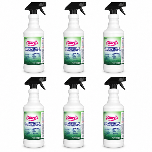 PACK x 6 - Caro's Soap Scum & Hard Water Remover Spray Bottle 32 fl.oz