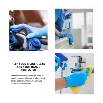 IFI Blue Nitrile Examination Gloves  100pz Home & Commercial