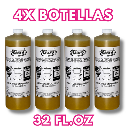 4x Botellas de Caro's Oven & Stove Cleaner 32oz