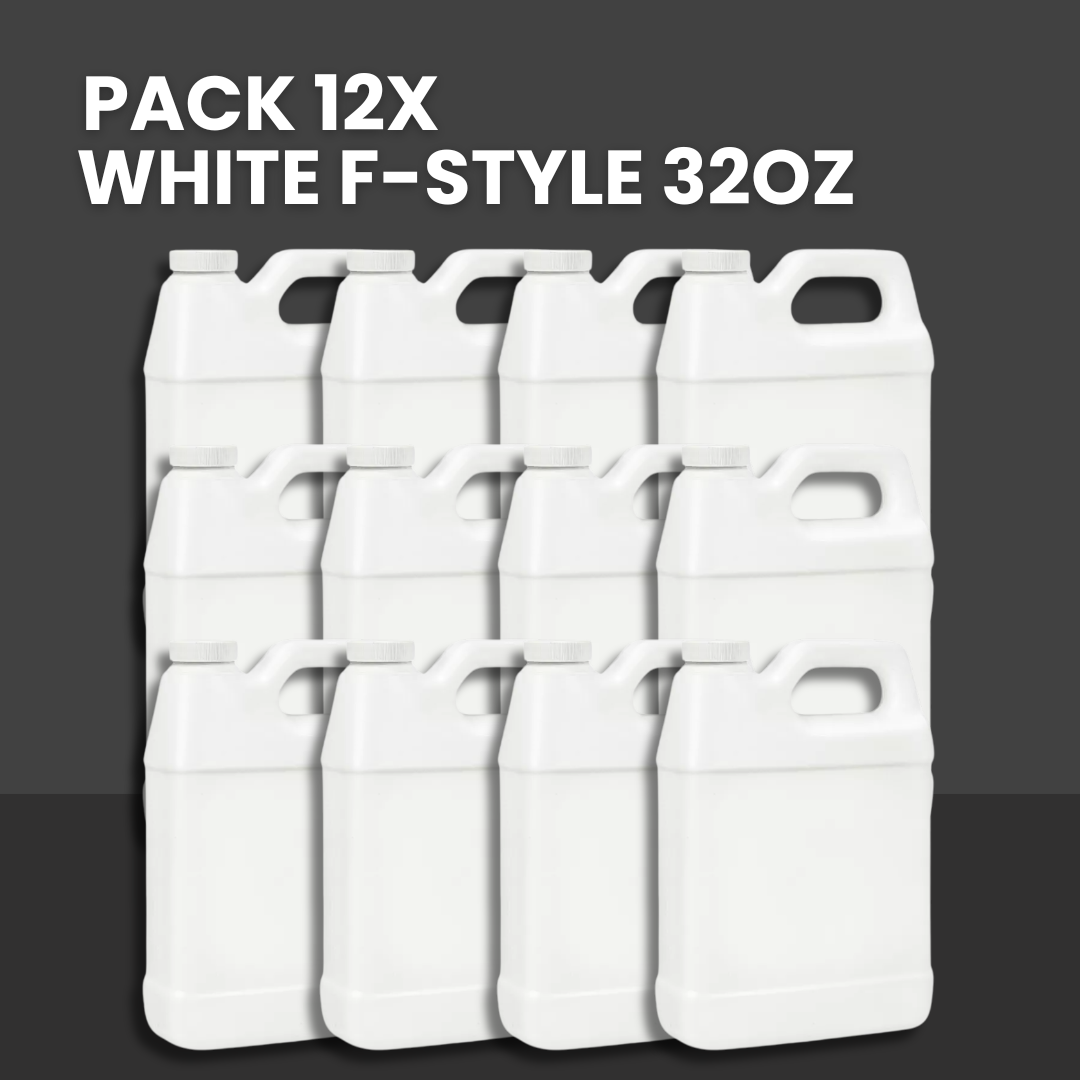 Empty White F-Style Bottle 32oz