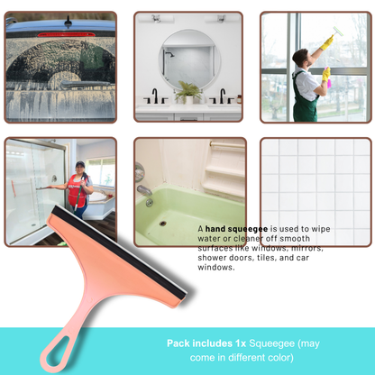 Caro's Bathroom Cleaning Pack (5) - Hardwater and Soap Scum Remover Cleaning Solution Liquid, Squeegue, Stainless Steel Scourer, Pumice Stone, Colored Sponge