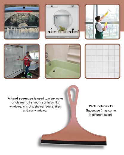 Caro's Bathroom Cleaning Kit - 1x Soap Scum & Hard Water Remover 32 fl.oz, 1x Plastic Sponge, 1x Squeeguee, 1x Small Detail Brush, 1x Stainless Steel Ball, 1x Plastic Scrubber, 1x pumex stone