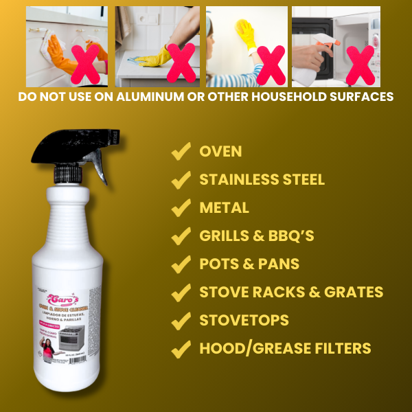 Caja de 10  Caro's Oven & Stove Cleaner Spray Bottle W/ Nozzle Include 32 fl.oz - Grills, BBQ's, Pots, Pans, Cazos, Planchas + More