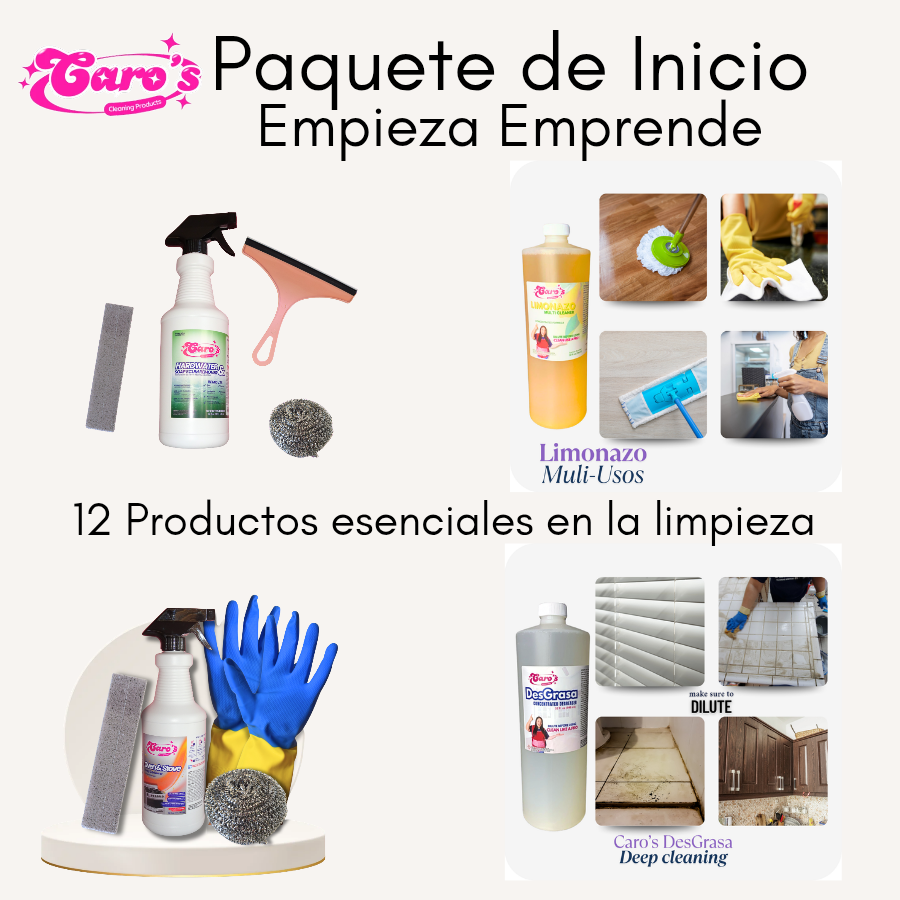 Paque de inicio en el negocio de limpieza de casas.