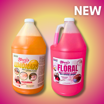 (1) Caro's Concentrated Limonazo Multi-Surface Cleaner 128 fl.oz AND (1) Caro's Floral Multi-Surface Cleaner 128 fl.oz