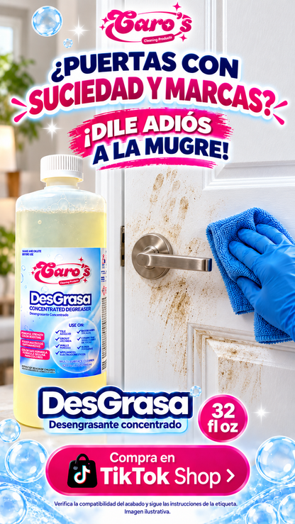 Caro's DesGrasa Concentrated Degreaser Tile, Grout, Grime, Dirt, Grease, Free of Scent (32 fl.oz) Bottle