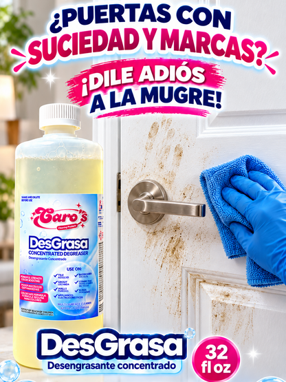 Caro's DesGrasa Concentrated Degreaser Tile, Grout, Grime, Dirt, Grease, Free of Scent (32 fl.oz) Bottle