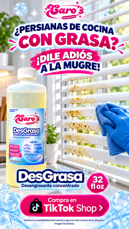 Caro's DesGrasa Concentrated Degreaser Tile, Grout, Grime, Dirt, Grease, Free of Scent (32 fl.oz) Bottle
