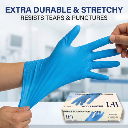 IFI Nitrile Examination Gloves (100 Count, Blue)